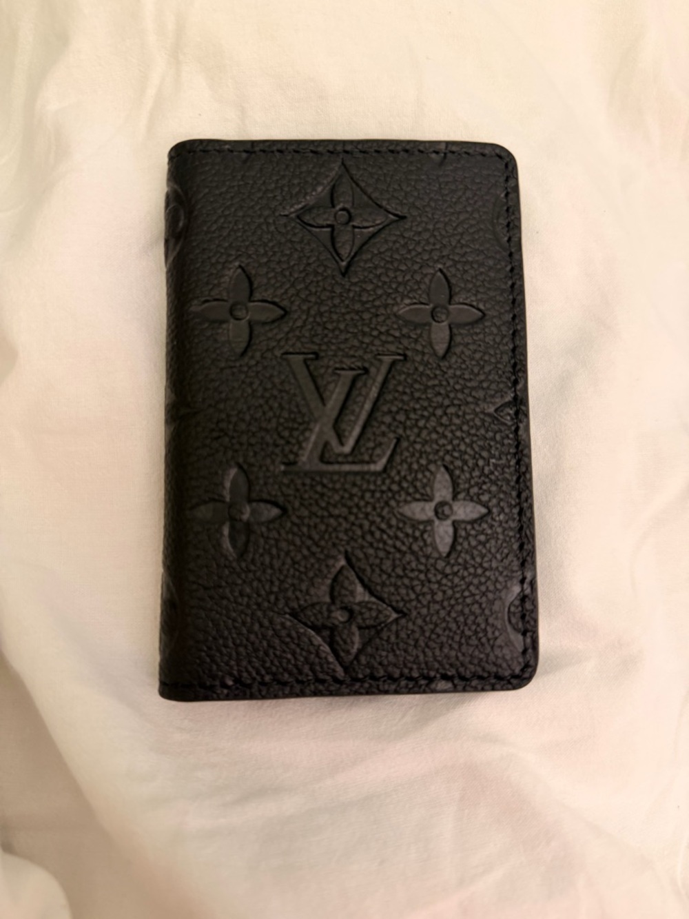 Louis Vuitton Black Embossed Monogram Card Case